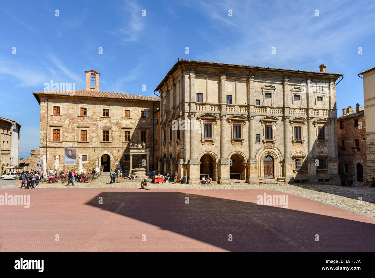 Piazza Grande a Montepulciano Toscana Foto Stock