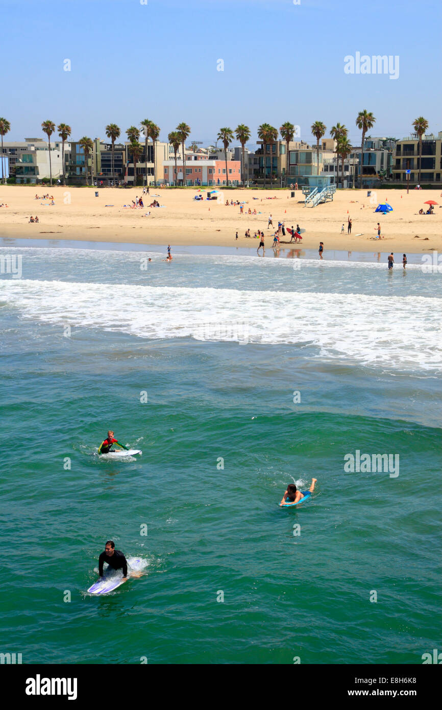Surfer a Venice Beach, Los Angeles, California, Stati Uniti d'America Foto Stock