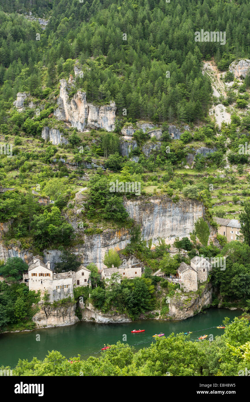Francia, Longuedoc-Roussillon, Gorges du Tarn, Auberge de la Cascade Foto Stock