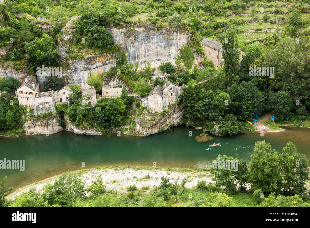 Francia, Longuedoc-Roussillon, Gorges du Tarn, Auberge de la Cascade Foto Stock