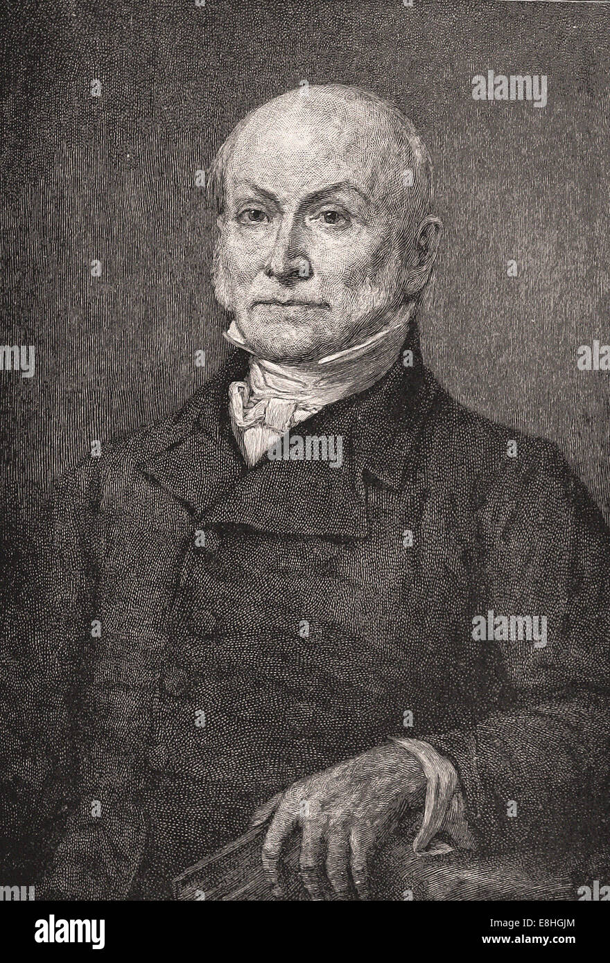 Ritratto di John Quincy Adams - Incisione - XIX secolo Foto Stock