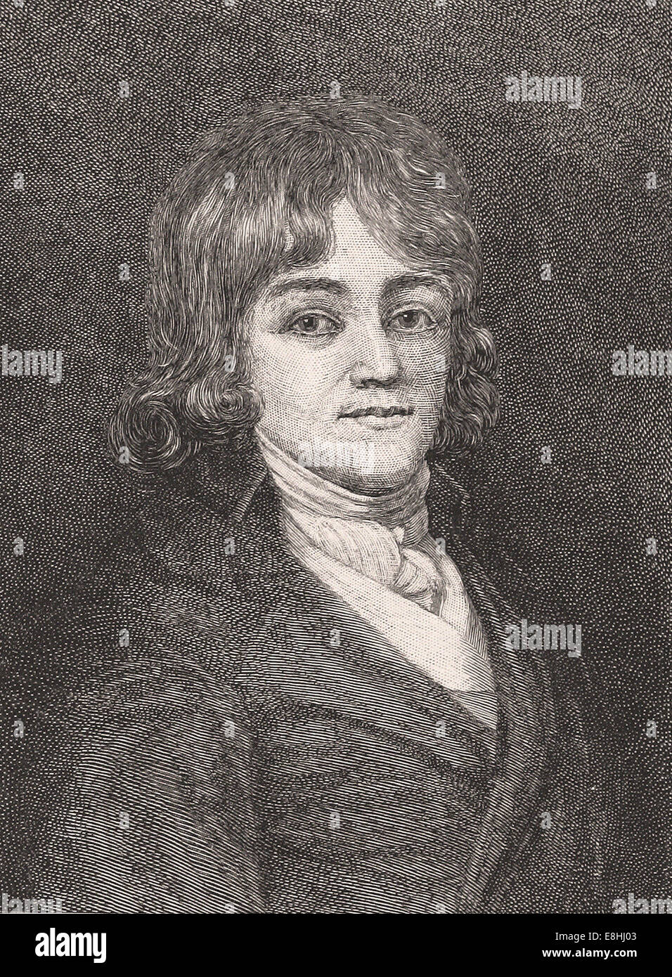 Ritratto di Francis Scott Key a diciassette anni - Incisione - XIX secolo Foto Stock