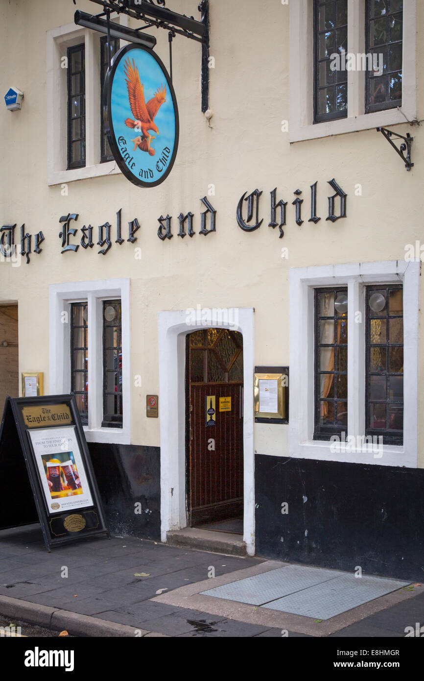 L'Aquila e il Bambino Pub dove CS Lewis, JRR Tolkein e altri noti come Inklings sarebbero in grado di soddisfare, Oxford, Oxfordshire, Inghilterra Foto Stock