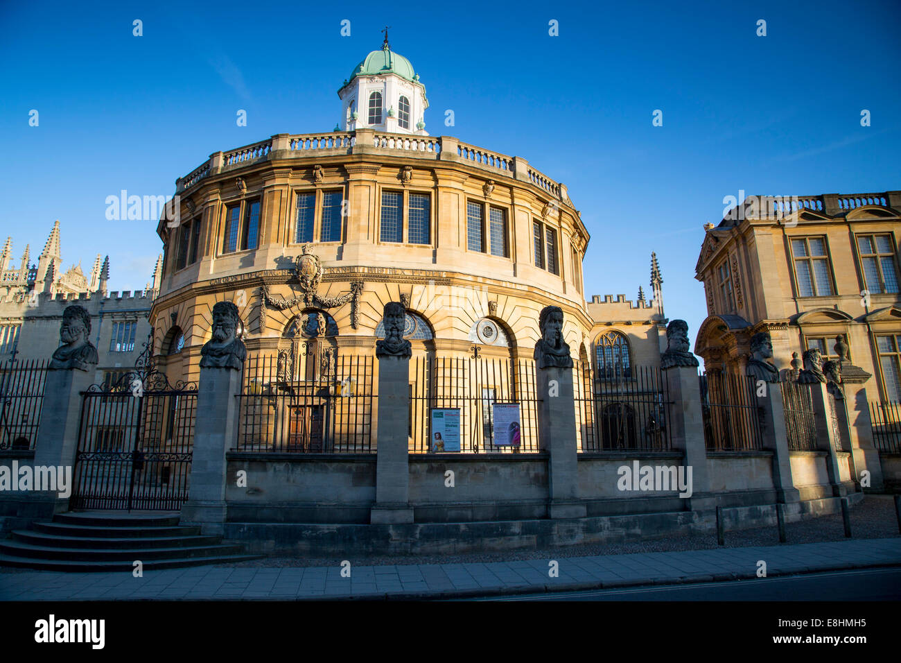 Il Sheldonian Theatre - disegnato da Christopher Wren, costruito 1664-1668, Oxford, Oxfordshire, Inghilterra Foto Stock