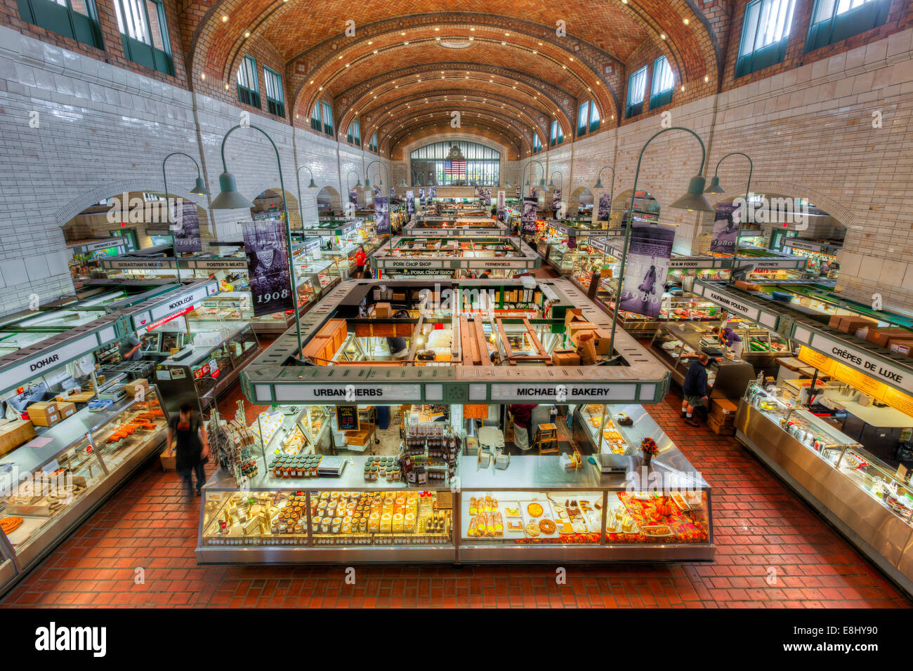 La storica lato ovest nel mercato situato in Ohio città quartiere di Cleveland, Ohio. Foto Stock
