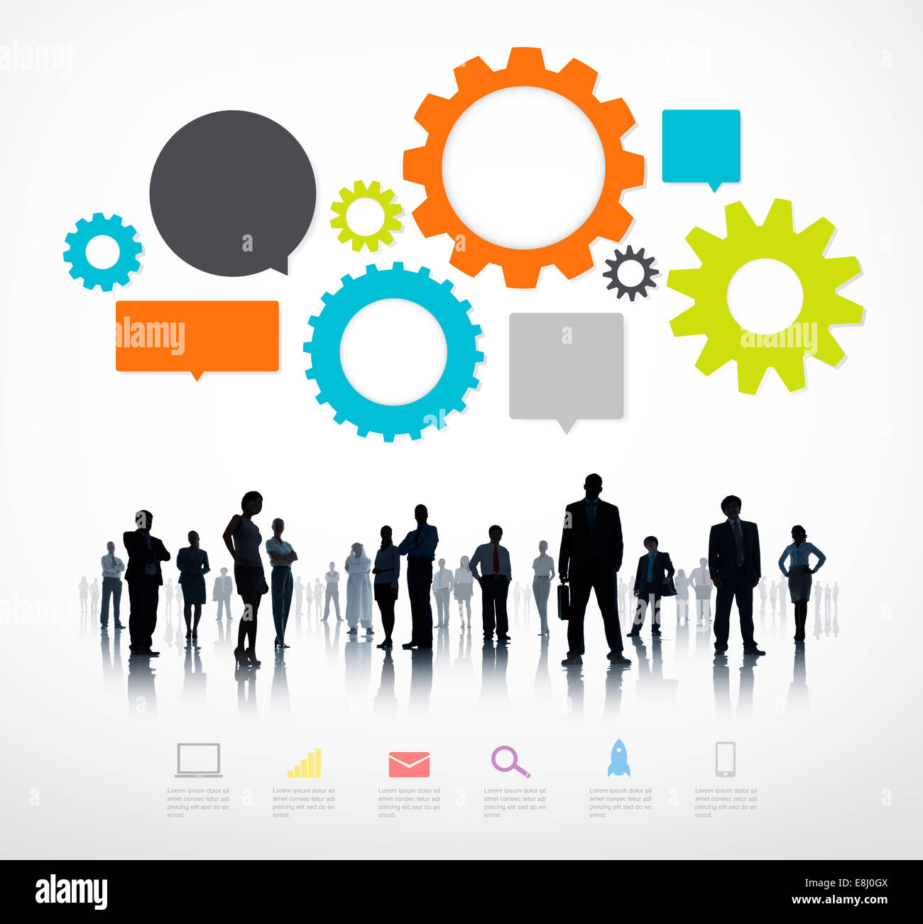 Sagome di gente di affari con una infografica Business Foto Stock