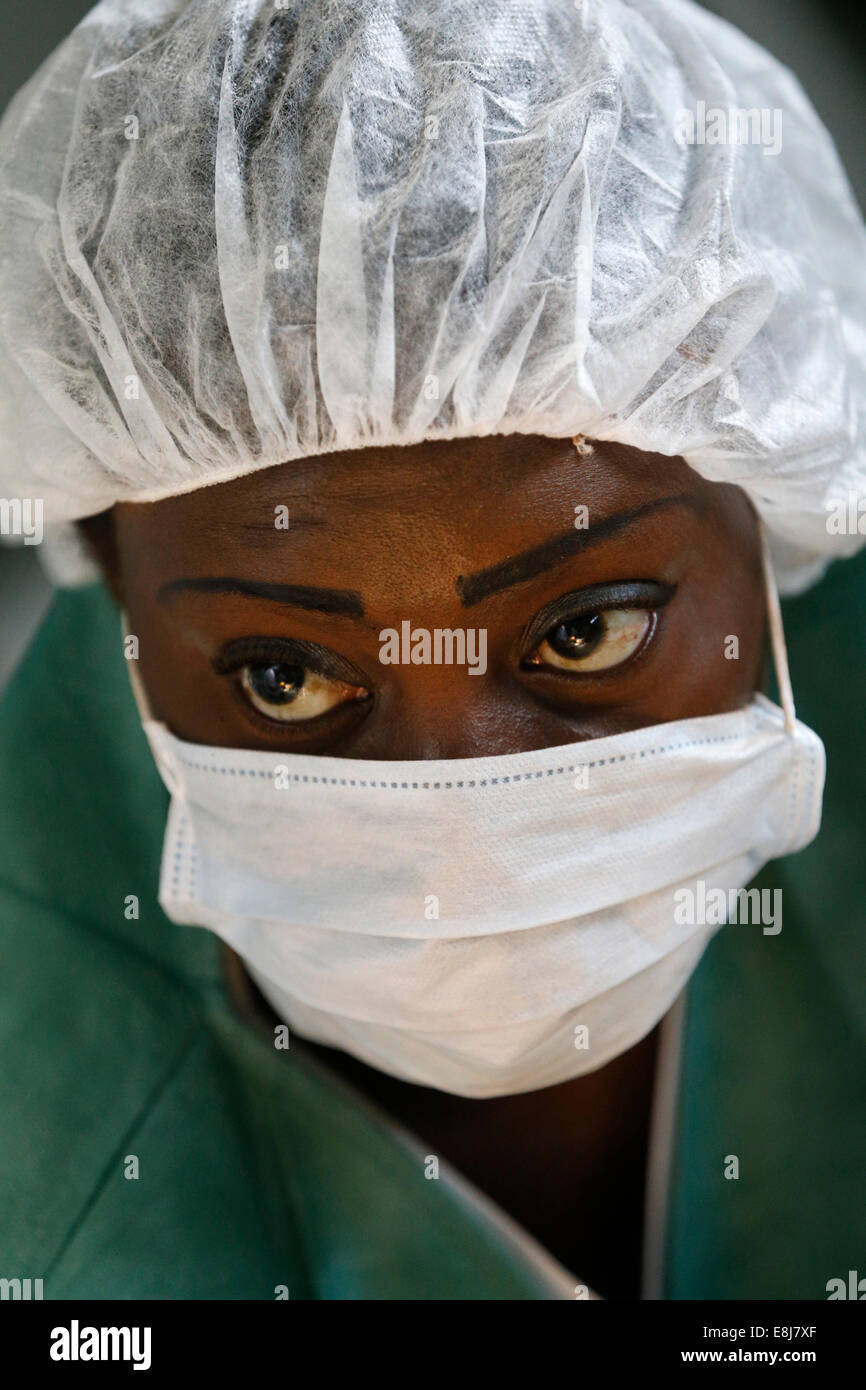 Brazzaville ospedale. Il personale medico. Foto Stock