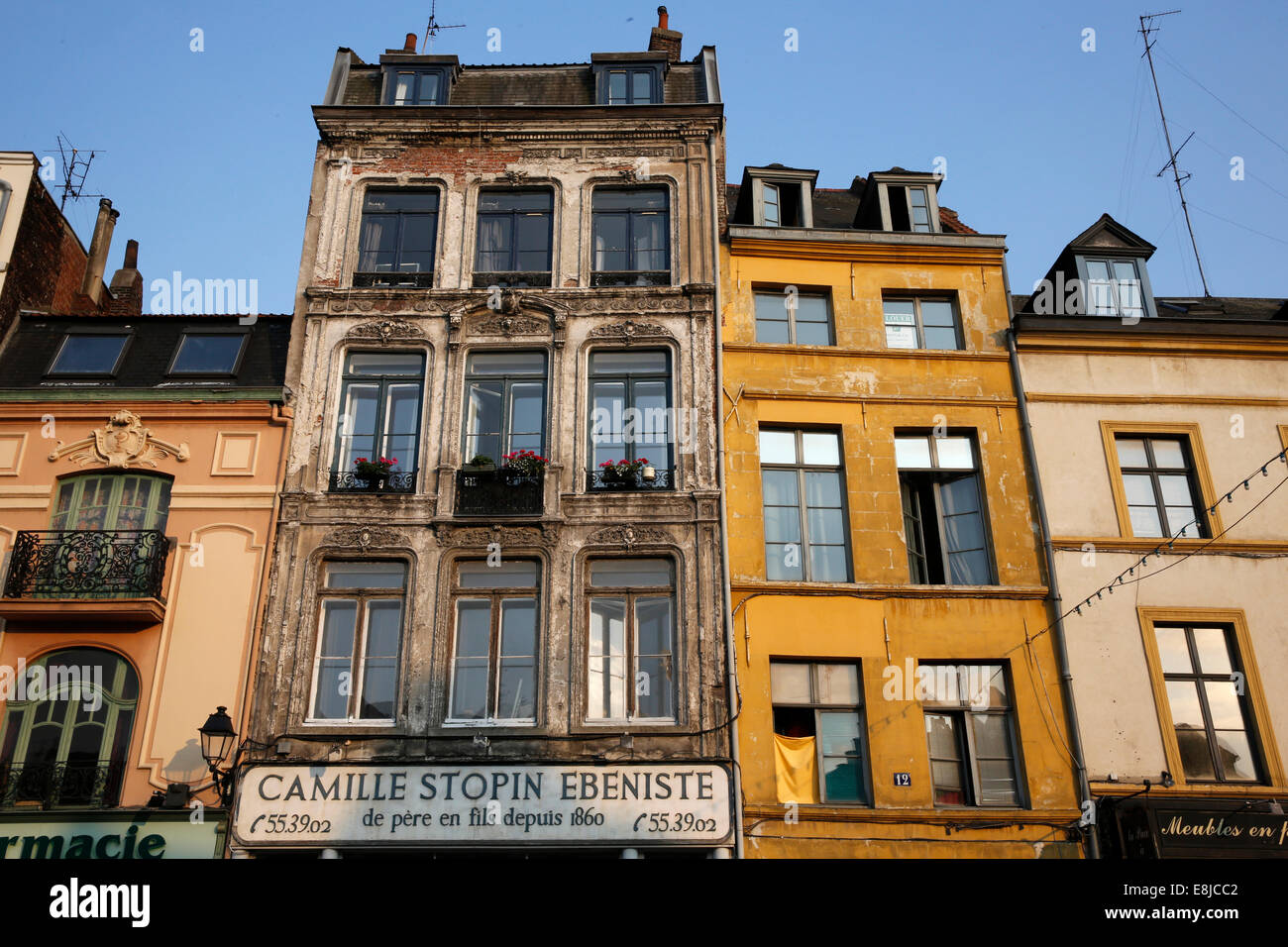 Edifici nella parte antica della città di Lille. Foto Stock