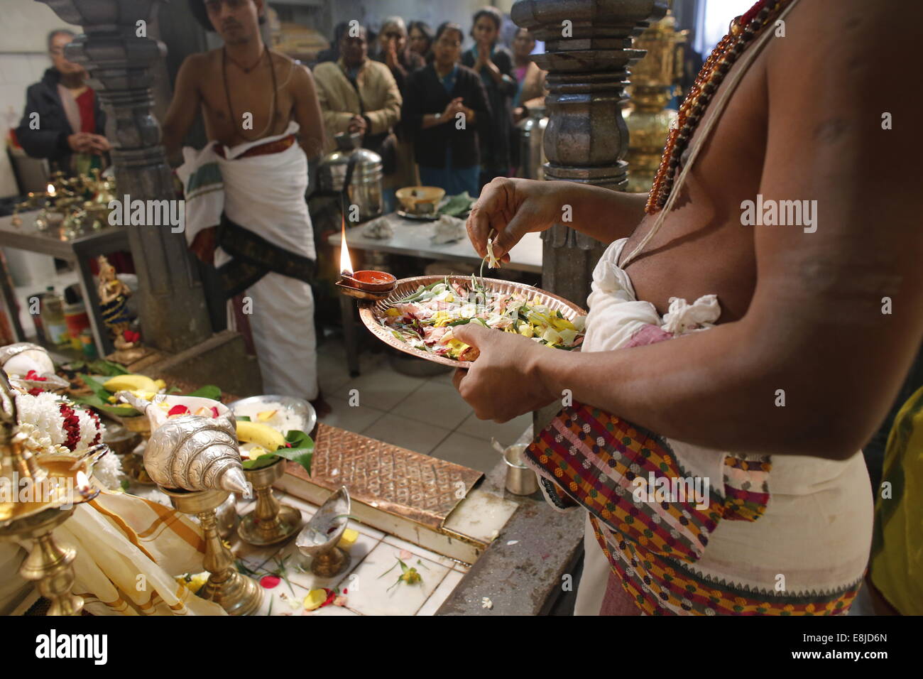 Celebrazione nella Parigi Ganesh temple Foto Stock