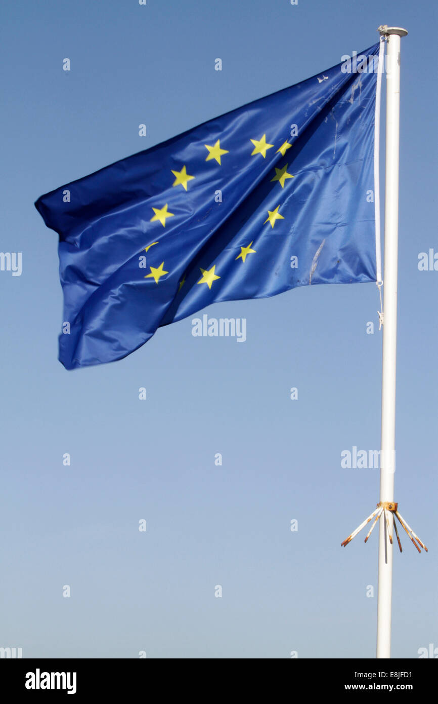Bandiera dell'Unione europea e il Consiglio d'Europa. Foto Stock