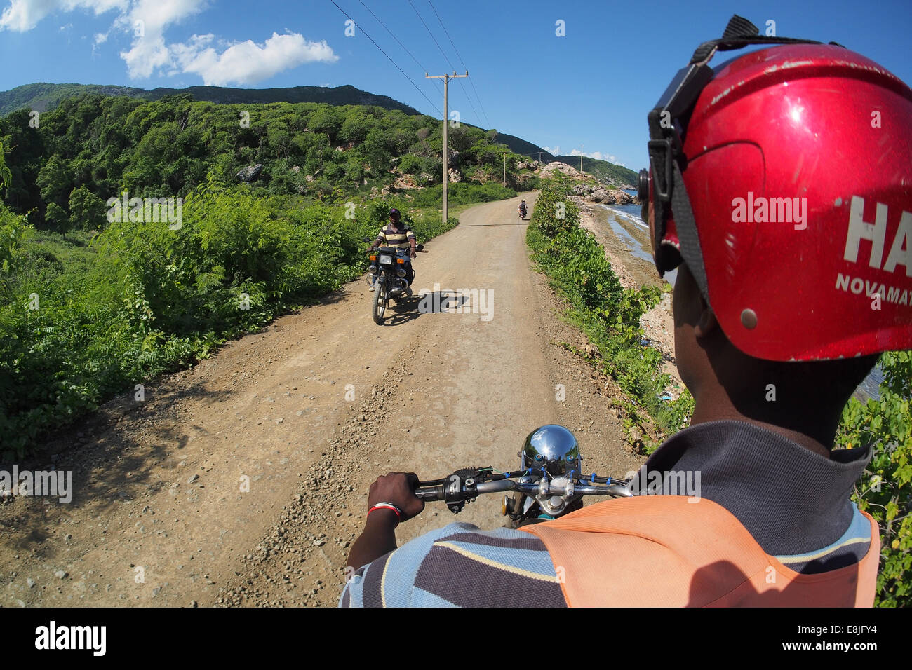 Motociclo taxi in Haiti. Foto Stock