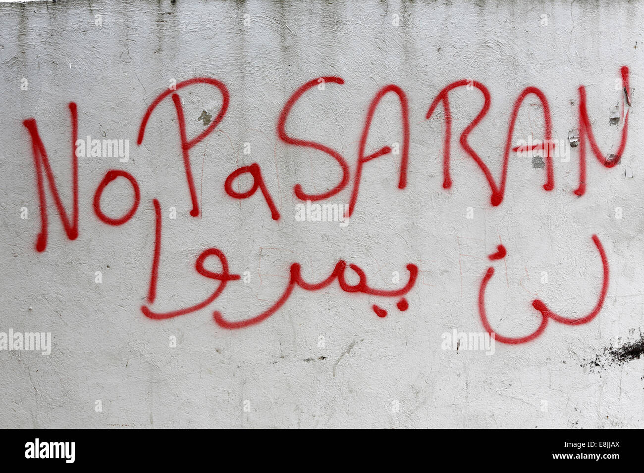 No Pasaran graffiti a Tunisi Foto Stock