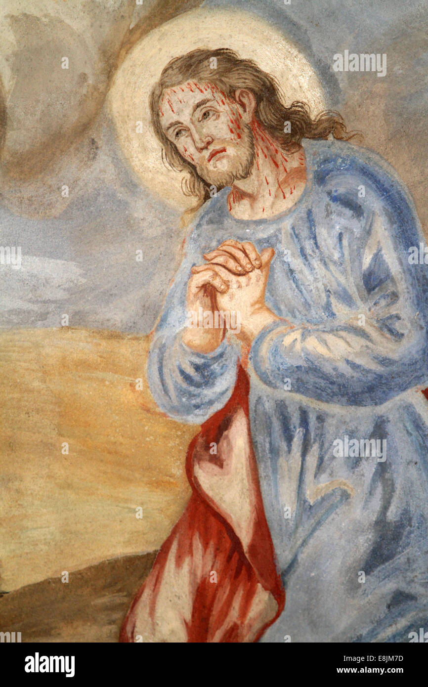 Cristo in preghiera nel Getsemani. La Madonna Assunta. Foto Stock