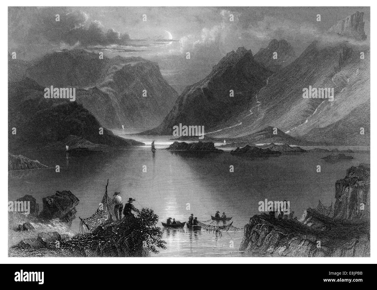 Testa del Killeries Connemara County Galway Repubblica Irlanda circa 1840 Foto Stock