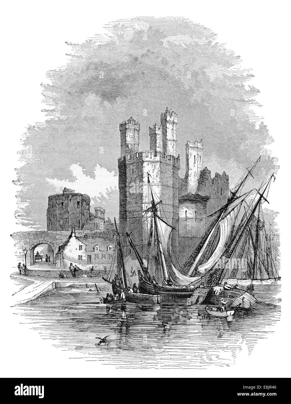 Torre Aquila Carnarvon Castle Caernarfon Galles del Nord Caernarfon Welsh Castell costruito Gwynedd, North West Wales King Edward Ho Foto Stock