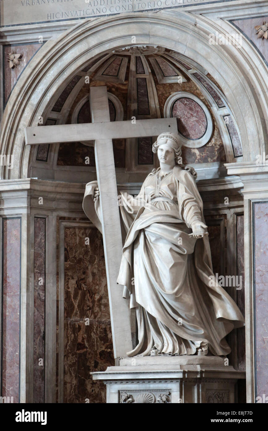 Saint Helena statua. Imperatrice romana, moglie di Costanzo e madre di Costantino. La Basilica di San Pietro. Foto Stock