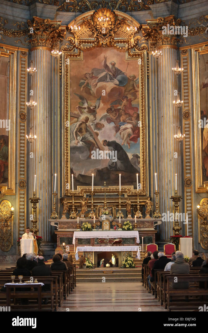 Catholic mass. La Chiesa di Sant Ignazio di Loyola. Foto Stock