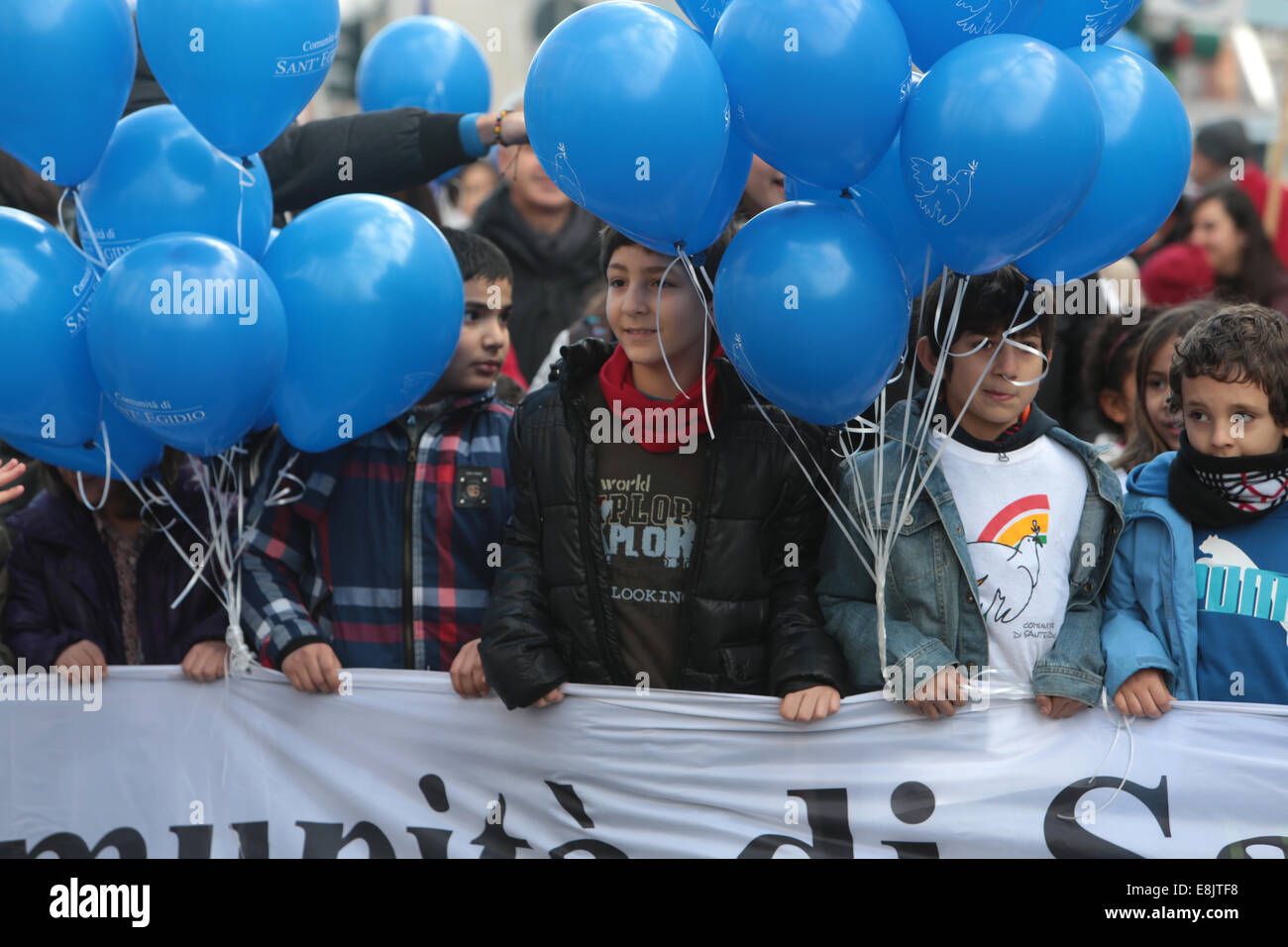 La pace a piedi. La Comunità di Sant Egidio. Foto Stock