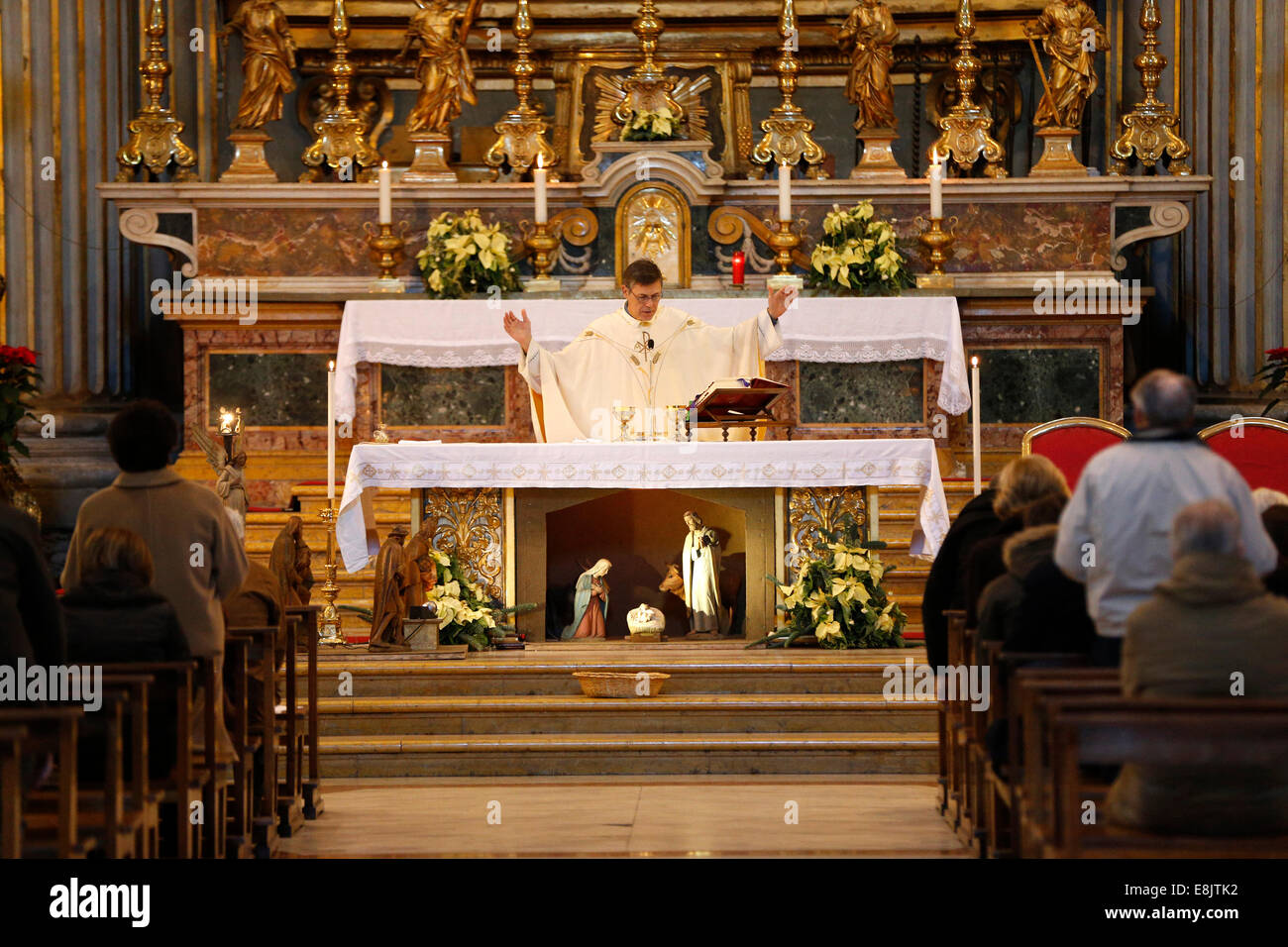 Catholic mass. La Chiesa di Sant Ignazio di Loyola. Foto Stock