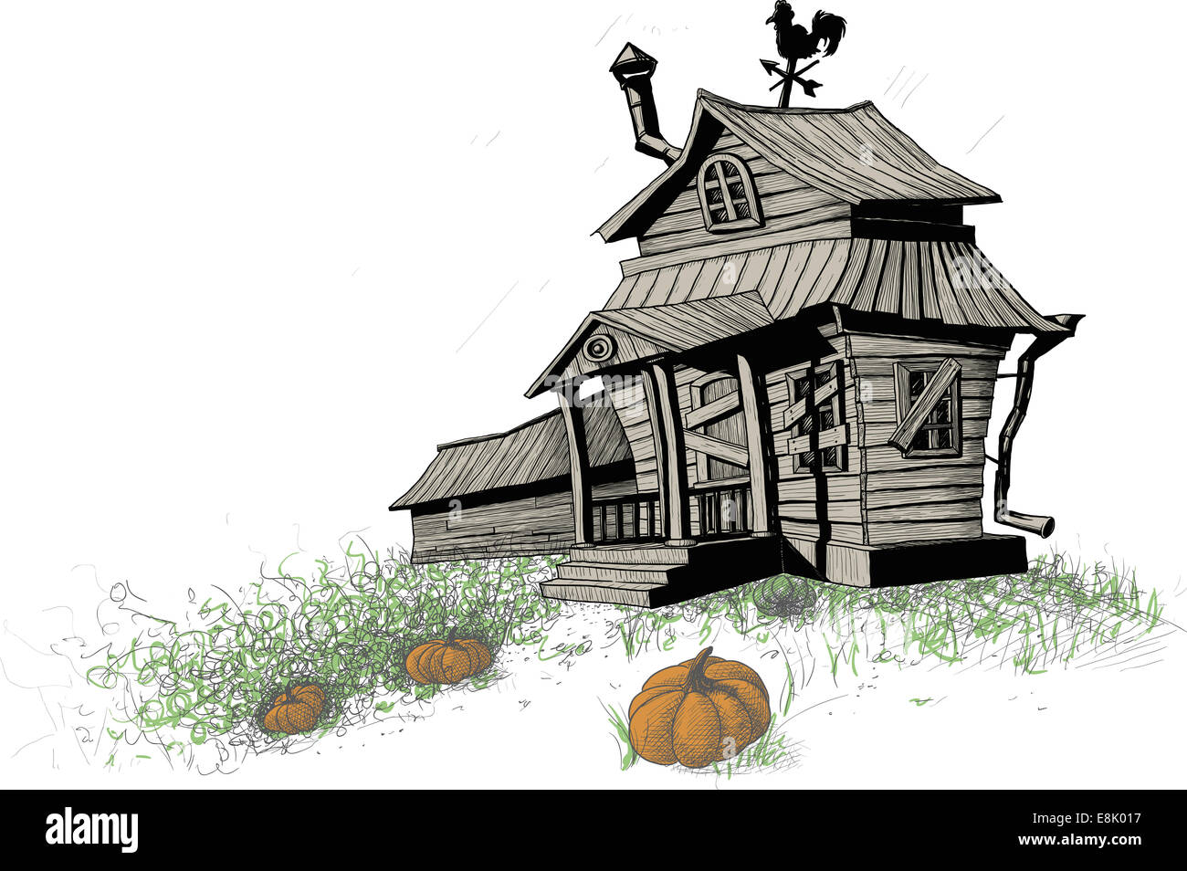 Casa di halloween colore Foto Stock