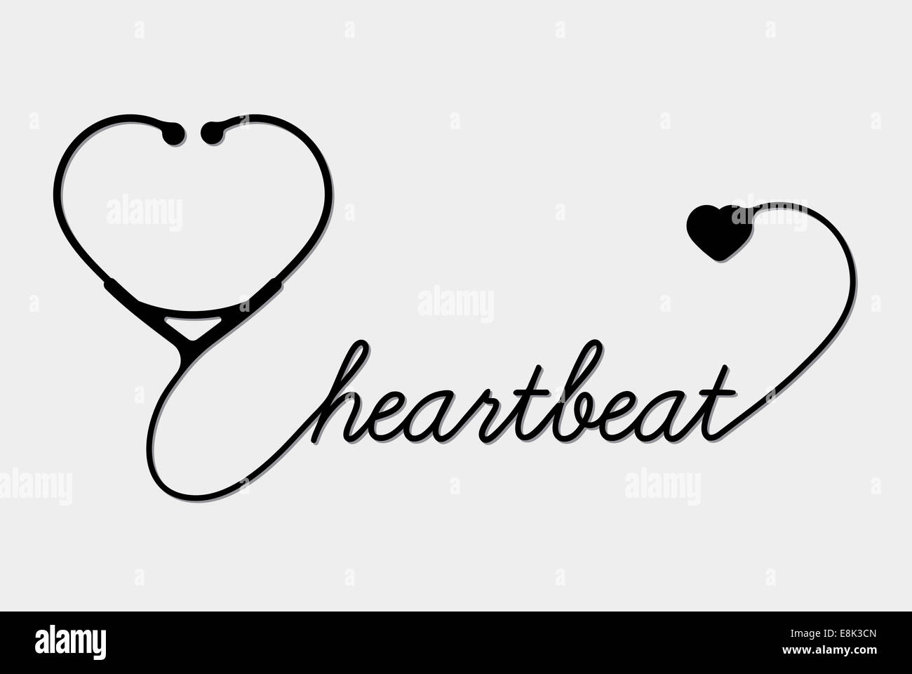 Uno stetoscopio con il cuore, hearthbeat, vettore Foto Stock