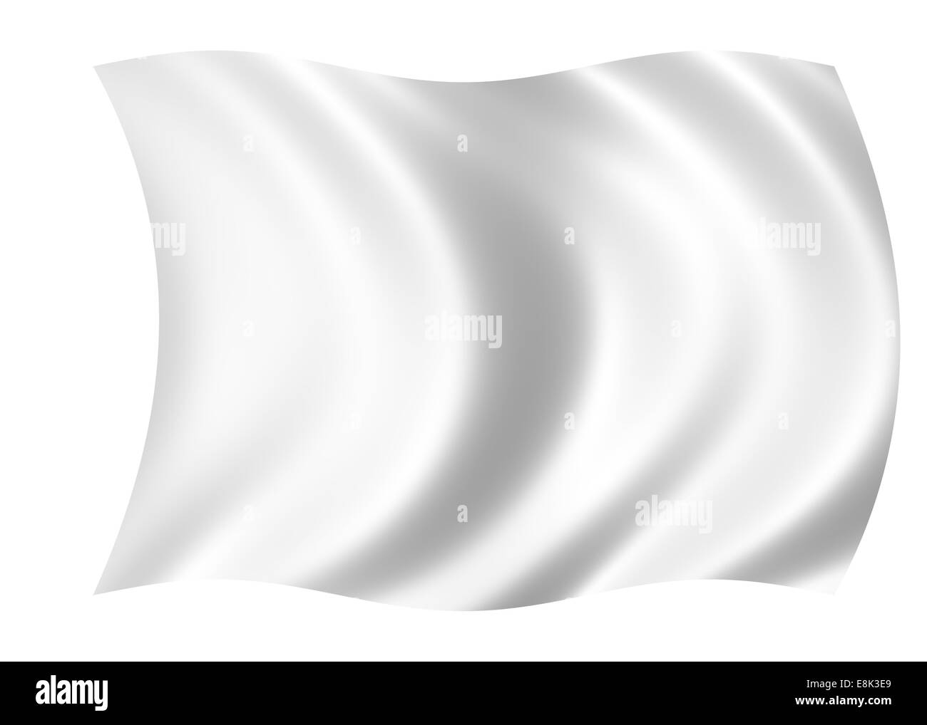 Bandiera bianca isolata, banner su sfondo bianco Foto Stock