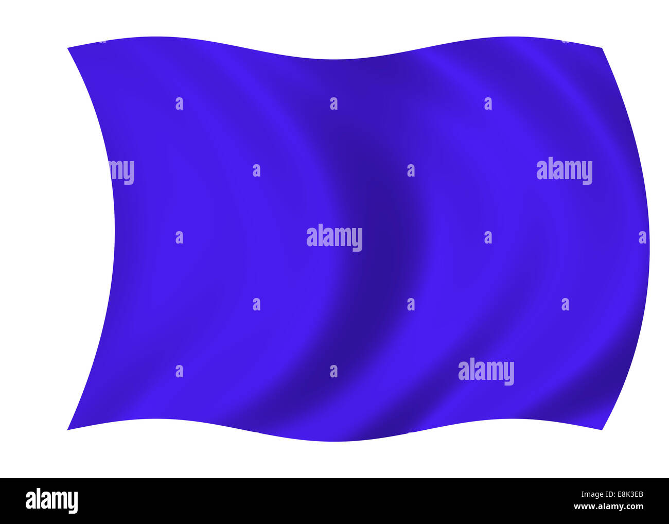 Bandiera blu bianca isolata, banner su sfondo bianco Foto Stock