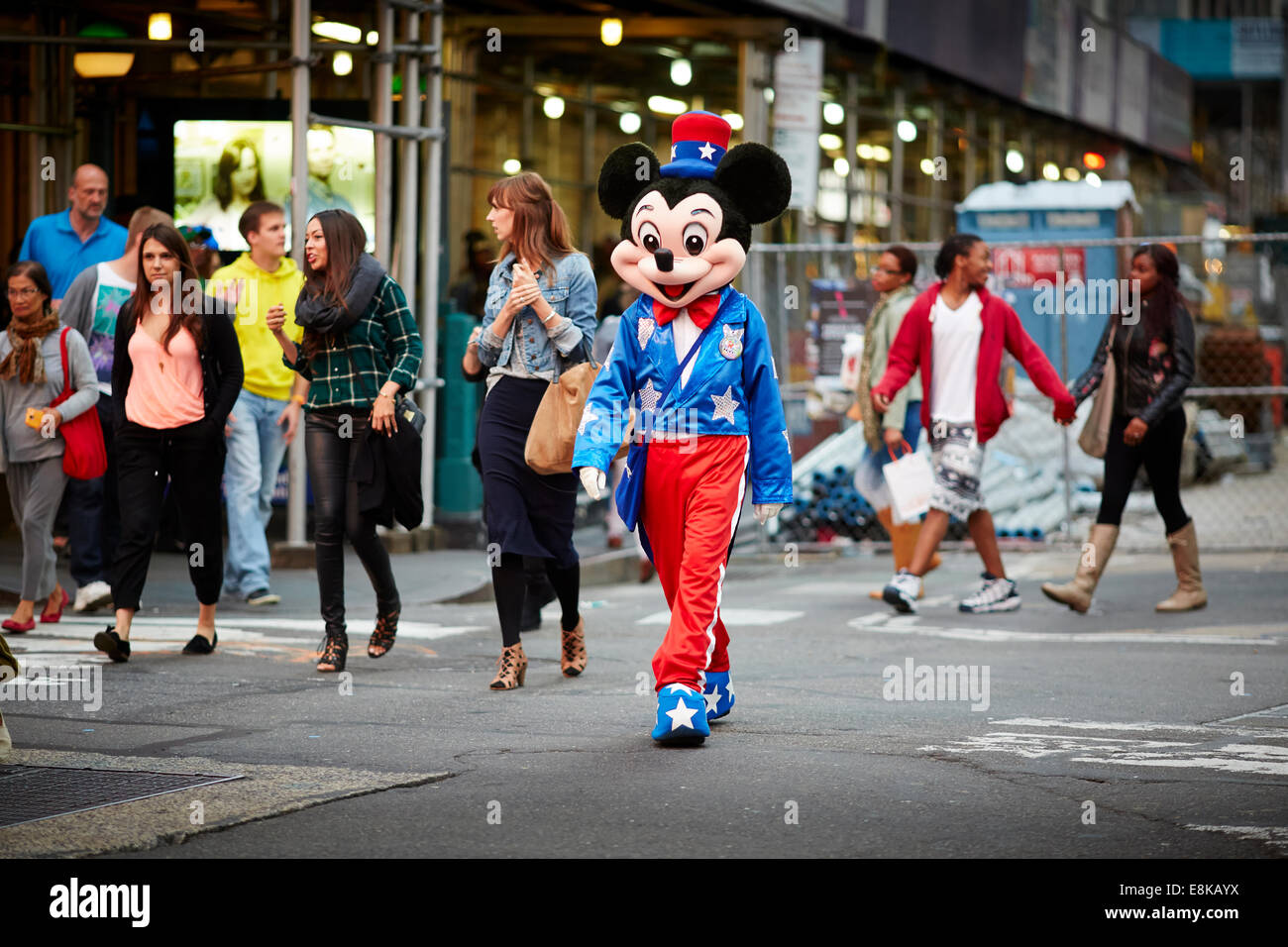 La città di New York New York Times Square caricature busk per suggerimenti Foto Stock