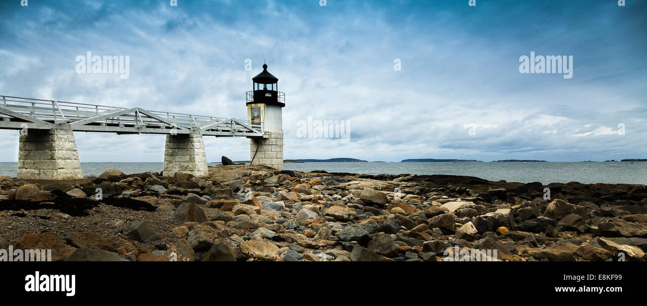 Marshall Point Lighthouse, Port Clyde, Knox, Maine Foto Stock