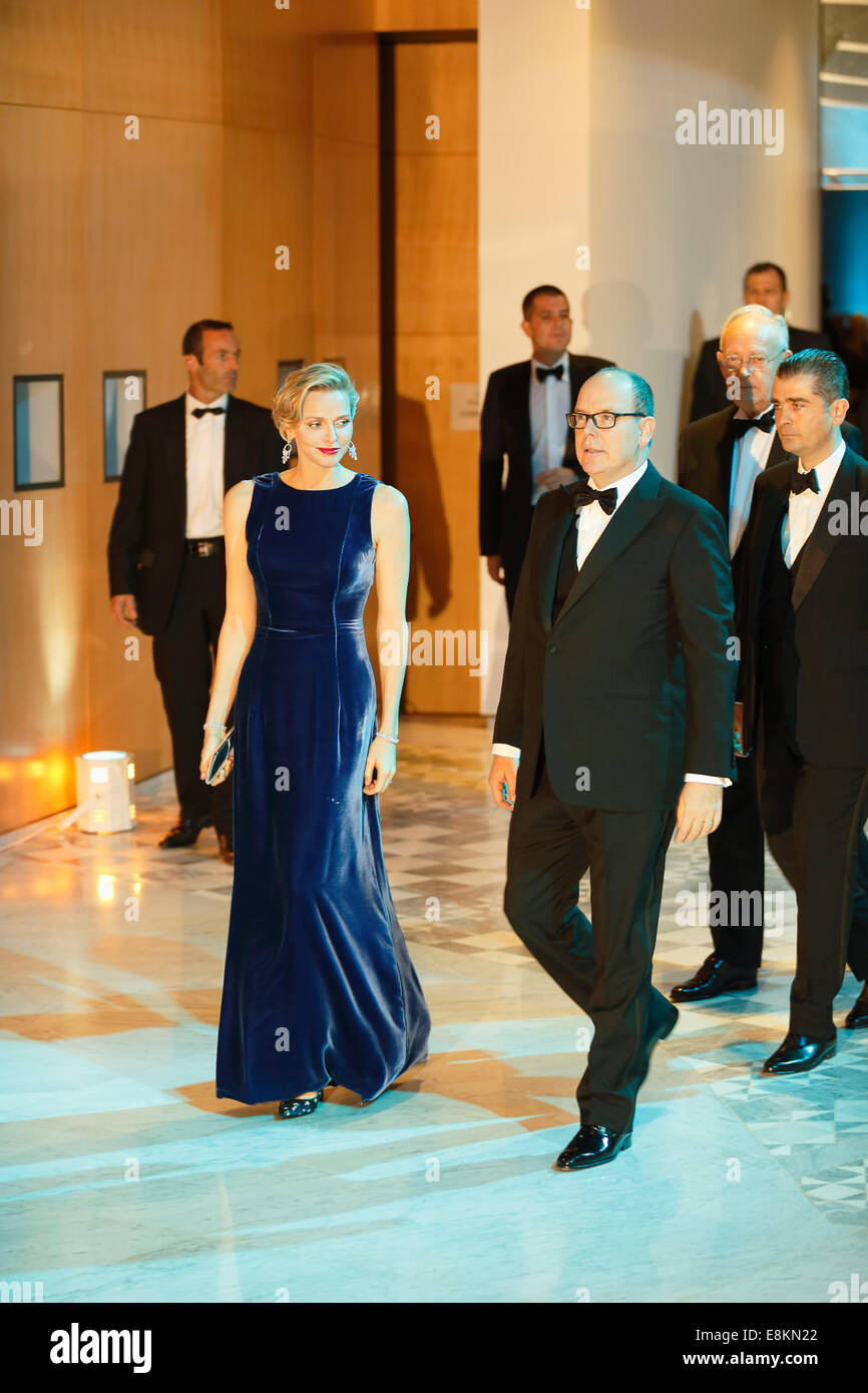 Charlene, Principessa di Monaco e il Principe Alberto II di Monaco, Monaco contro autismo Gala, MONAA, il Principato di Monaco Foto Stock