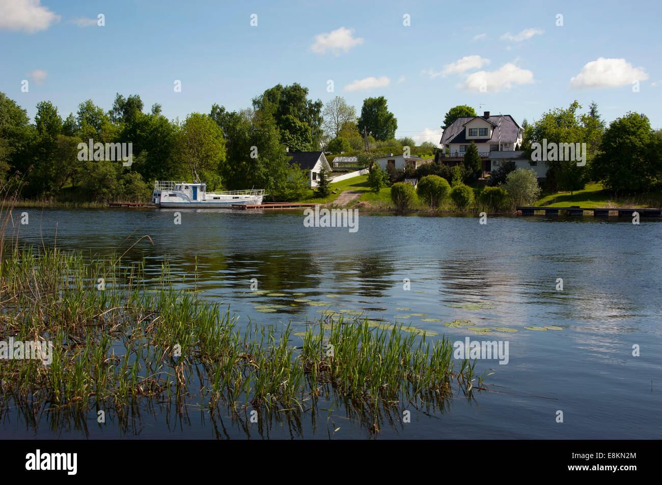 Fiume Emajogi, Kavastu, Distretto di Tartu, Estonia, Stati Baltici Foto Stock