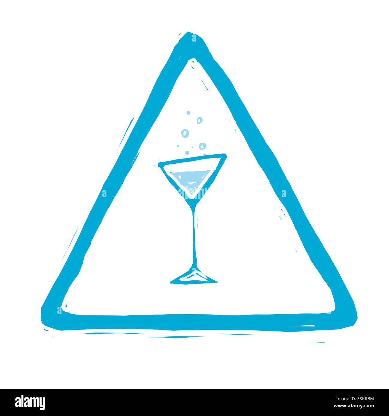 Il pittogramma che illustra i pericoli di alcool. Foto Stock