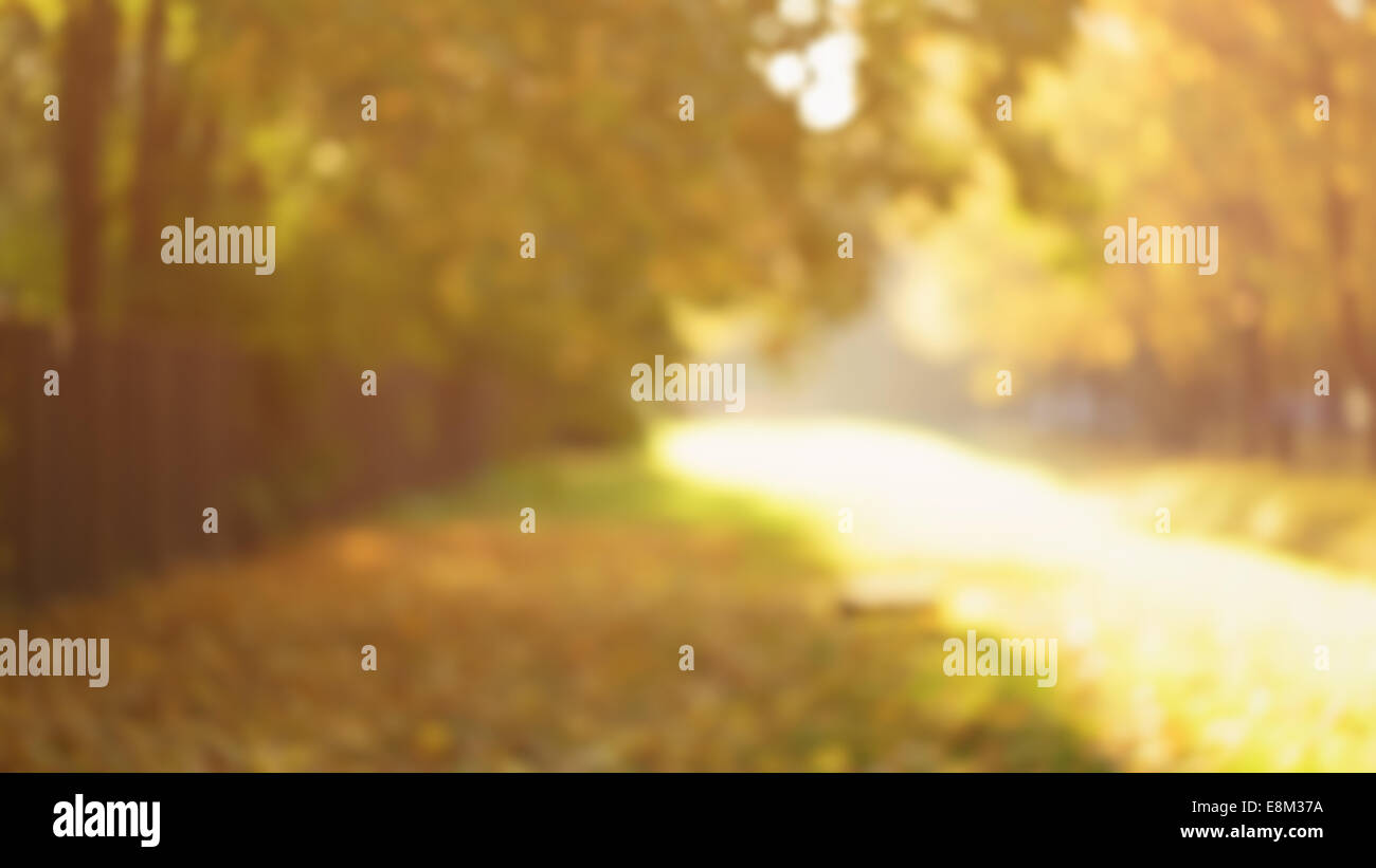 Sfondo sfocato di autunno tempo in città Foto Stock