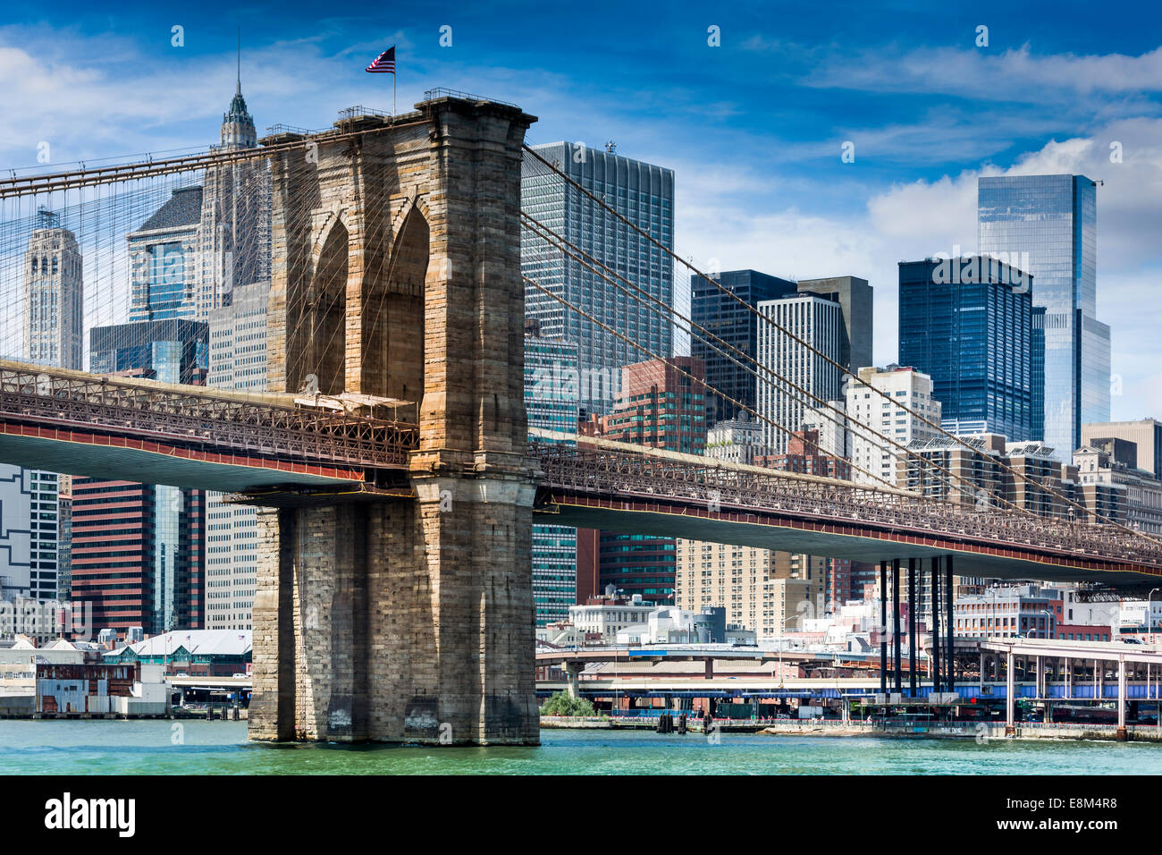 Il Ponte di Brooklyn, Manhattan, New York - USA Foto Stock