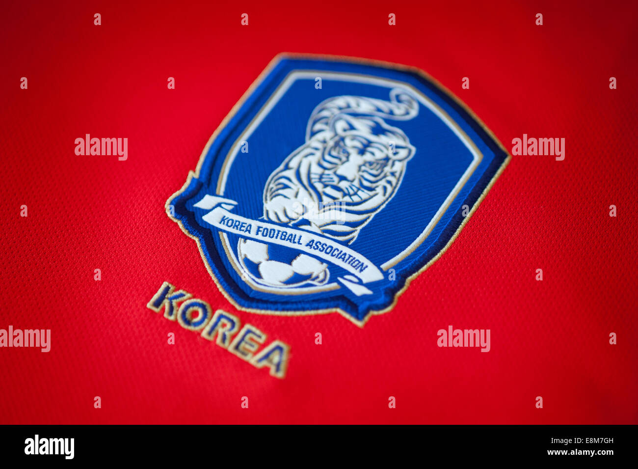 Close up della Repubblica della Corea (Corea del Sud) nazionale di calcio kit Foto Stock