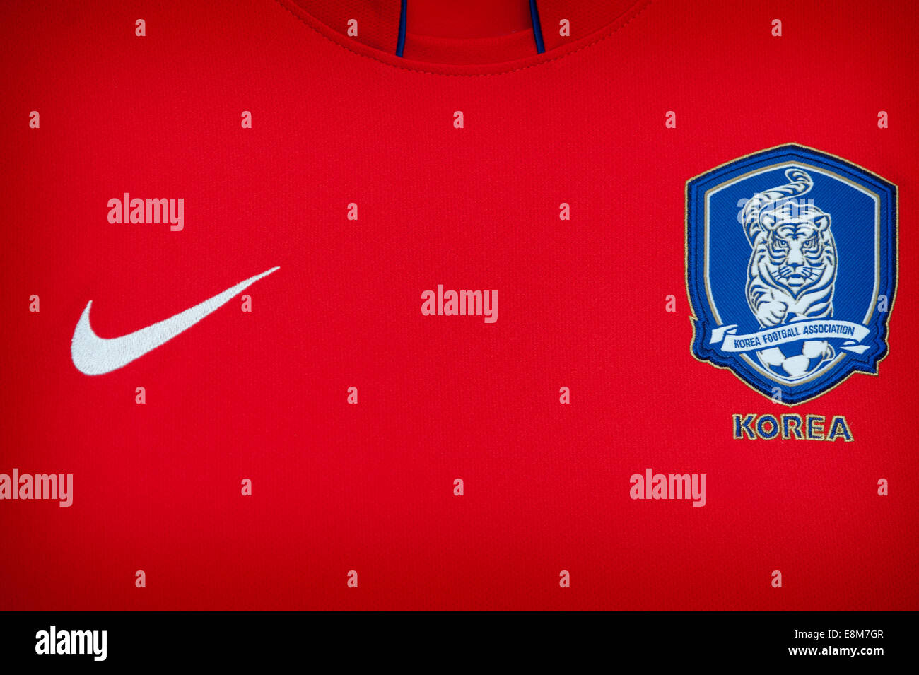 Close up della Repubblica della Corea (Corea del Sud) nazionale di calcio kit Foto Stock