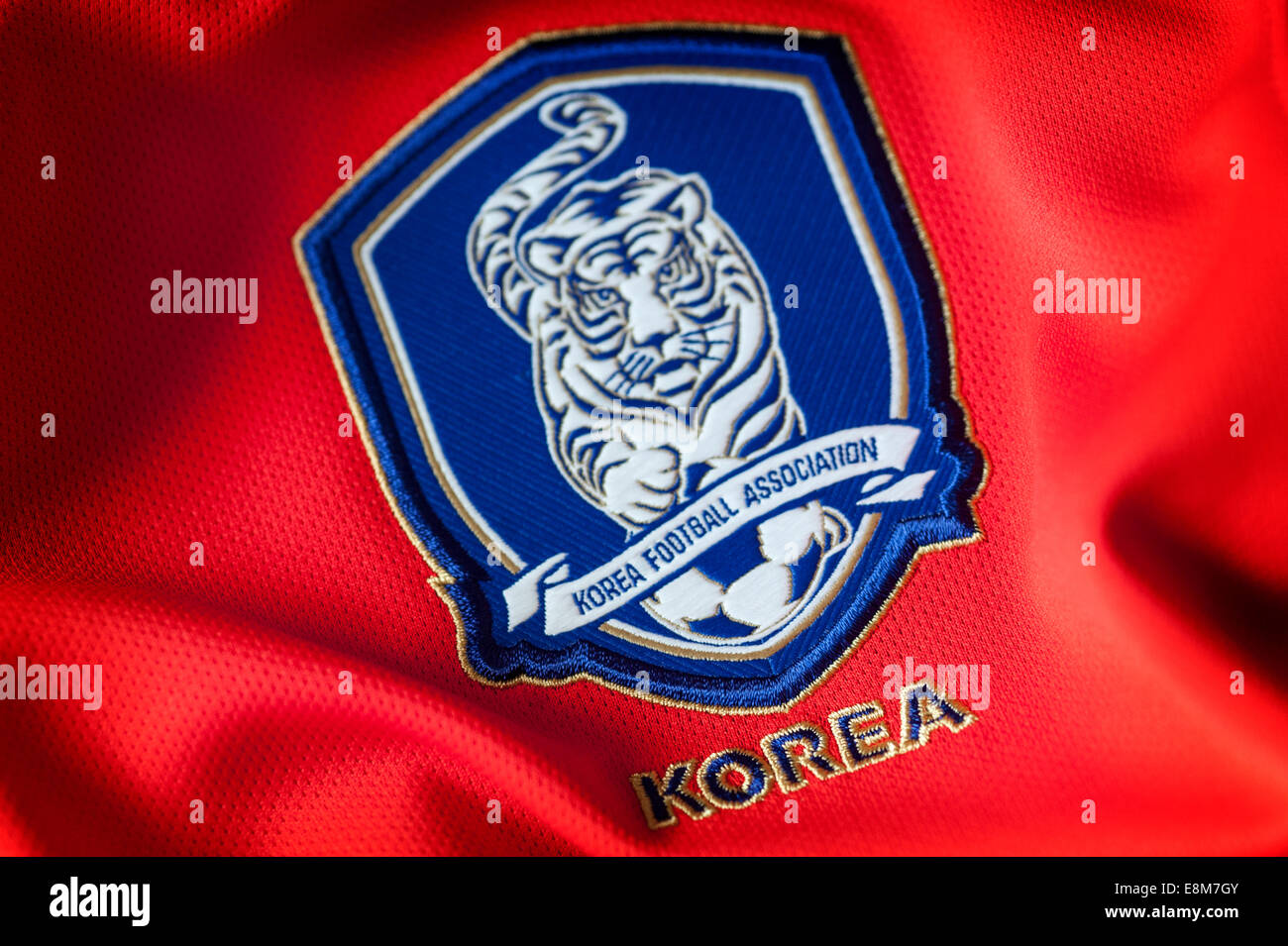 Close up della Repubblica della Corea (Corea del Sud) nazionale di calcio kit Foto Stock