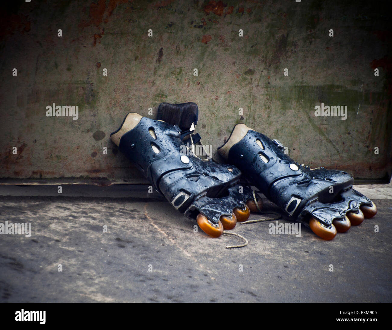 Vecchie lame a rullo Foto Stock