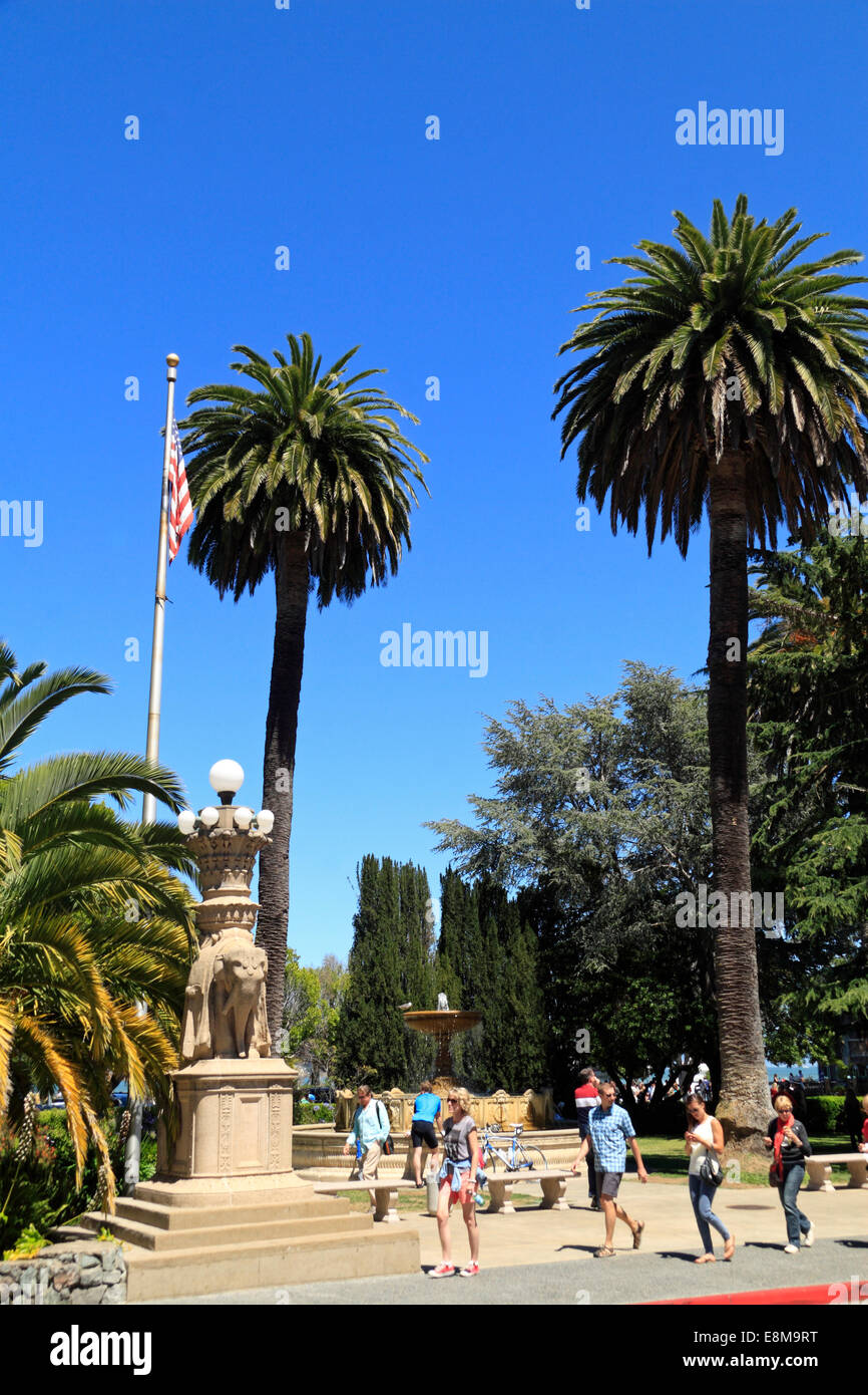 Plaza de Vina del Mar Park, Sausalito, la baia di San Francisco, California, Stati Uniti d'America Foto Stock