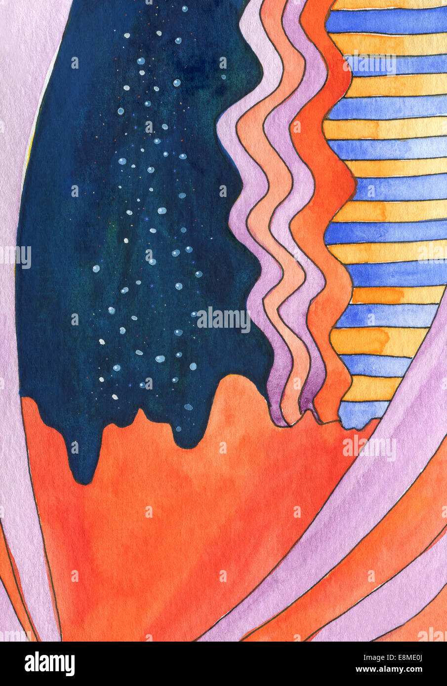 Gouache colorate astratta, margine, copyspace, confine o texture di sfondo con bolle Foto Stock Gouache colorate astratta, margine, copyspace, confine o texture di sfondo con bolle Foto Stock