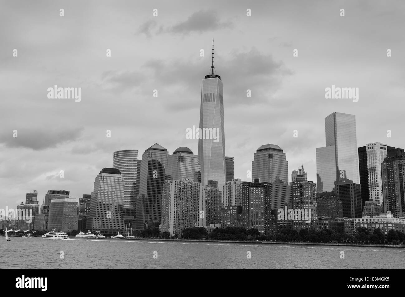 Parte del centro cittadino di New York City in bianco e nero Foto Stock