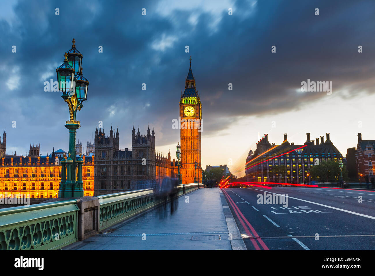Big Ben di notte, Londra Foto Stock