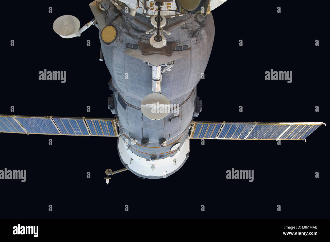 Settembre 16, 2011 - Un inserito russo navicella spaziale Soyuz backdropped dalla nerezza di spazio. Foto Stock