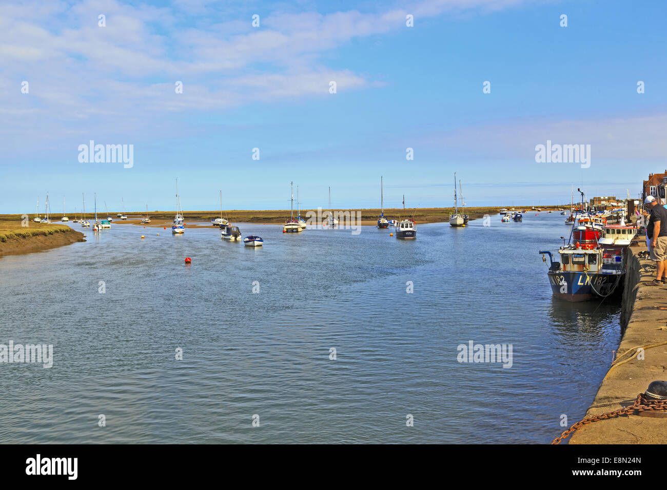 Porto e la banchina a Wells-next-il-Mare, Norfolk Foto Stock