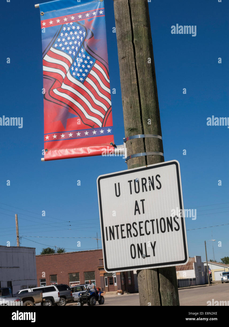 Segno di traffico, Newell, Dakota del Sud, STATI UNITI D'AMERICA Foto Stock
