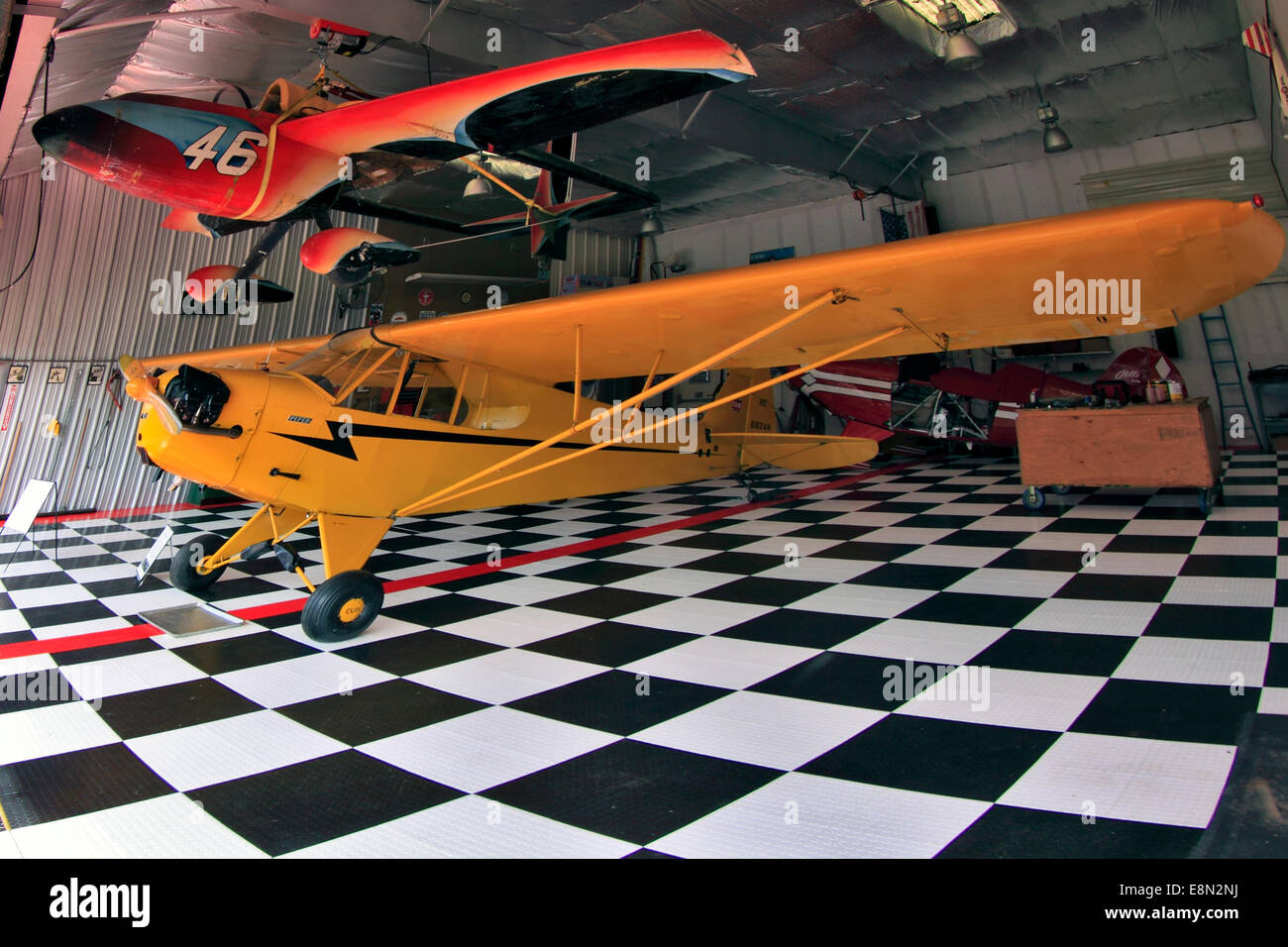 Hangar aereo aerodromo Bayport Long Island New York Foto Stock