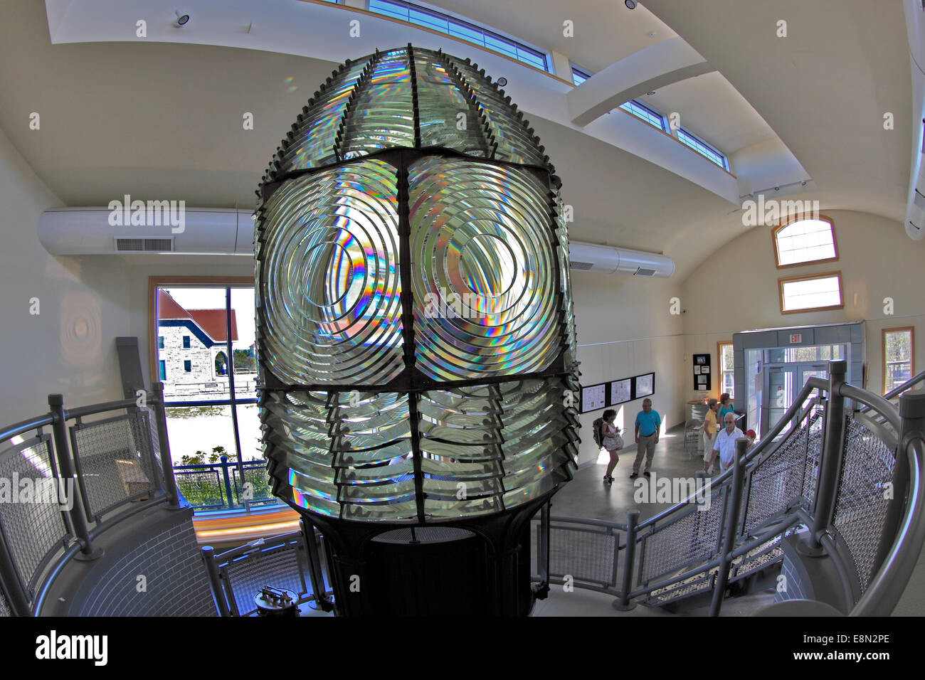 Originale lente di fresnel di Fire Island Lighthouse Long Island New York Foto Stock
