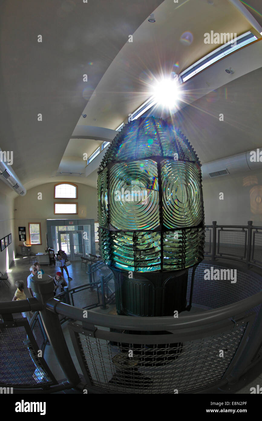 Originale lente di fresnel di Fire Island Lighthouse Long Island New York Foto Stock