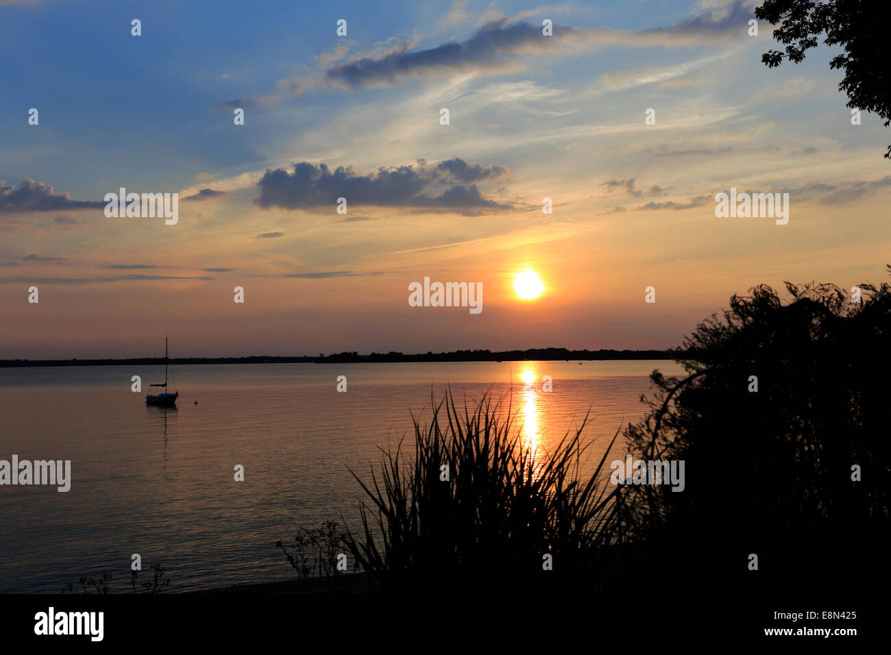 Tramonto sul lago Champlain Alburgh Vermont Foto Stock