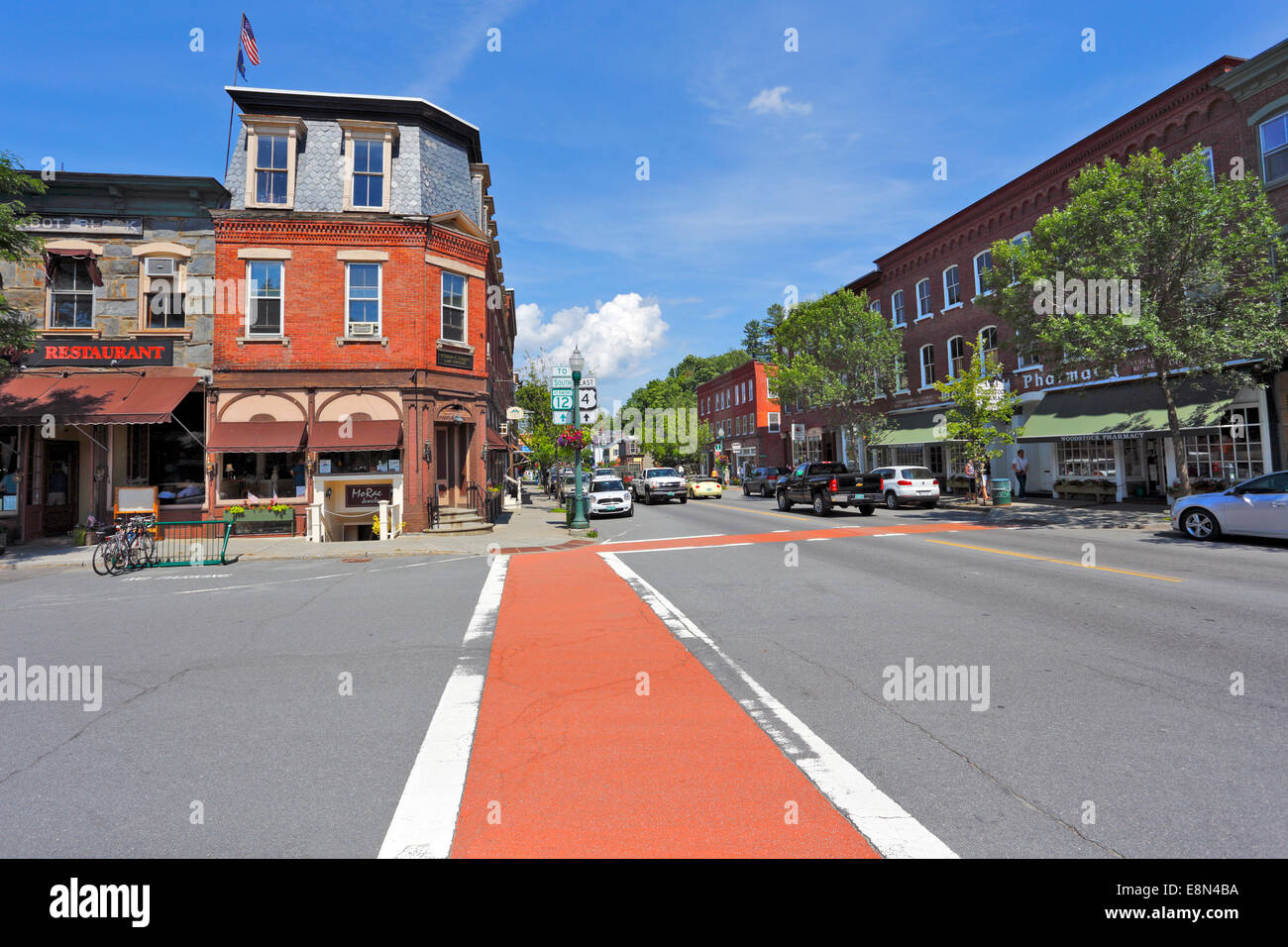 Main St. Woodstock Vermont Foto Stock